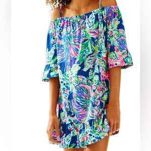 Lilly Pulitzer Girls Jaci off the shoulder dress size large (8-10 kids)